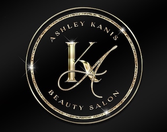 Beauty logo, Lash Logo, Business logo, Hair Logo, Nail Logo,  Makeup Artist Logo, Boutique logo, Cosmetic Logo, Circle logo, Gold logo