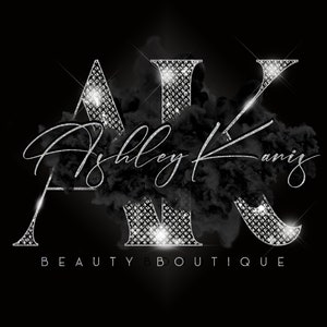 Silver Black Watercolor Logo, Smoke Logo, Beauty Logo, Makeup Artist Logo, Signature Logo, Boutique Logo, Hair Logo, Lashes Logo, Nails Logo