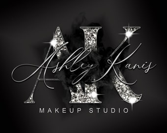 Black Silver Glitter Logo, Smoke Logo, Beauty Logo, Makeup Artist Logo, Signature Logo, Boutique Logo, Hair Logo, Lashes Logo, Nails Logo