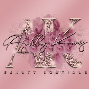 Rose Gold Watercolor Logo, Smoke Logo, Beauty Logo, Makeup Artist Logo, Signature Logo, Boutique Logo, Hair Logo, Lashes Logo, Nails Logo