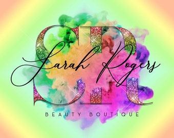 Rainbow Smoke Logo, Beauty Boutique Logo (Digital Download)