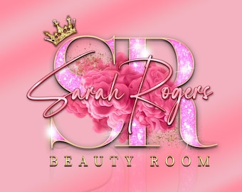 Pink Watercolor Logo, Smoke Logo, Beauty Logo, Makeup Artist Logo, Signature Logo, Boutique Logo, Hair Logo, Lashes Logo, Nails Logo