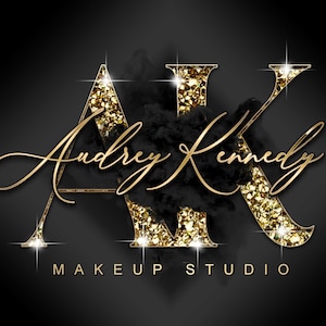 Black Golden Glitter Logo, Smoke Logo, Beauty Logo, Makeup Artist Logo, Signature Logo, Boutique Logo, Hair Logo, Lashes Logo, Nails Logo