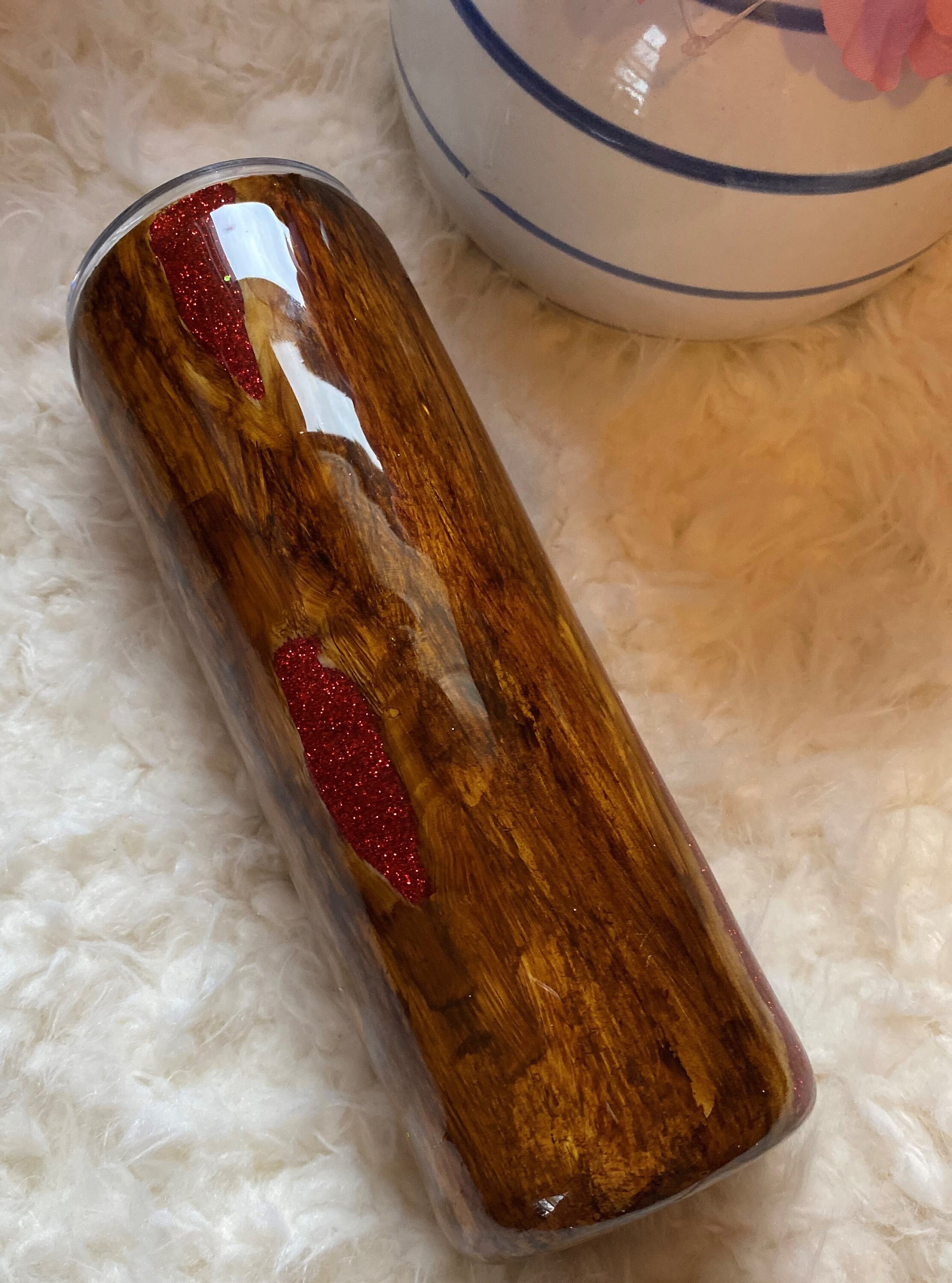 Download Woodgrain Peekaboo /20oz Skinny Tumbler/ Hummingbird/ Pink ...