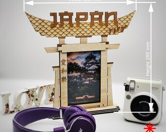 Personalised Travel Japan Photo Frame W/ Removable Stand - Laser