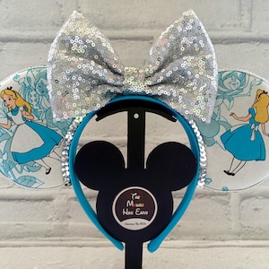 Alice in Wonderland ears - Silver bow