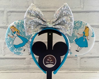 Alice in Wonderland ears - Silver bow