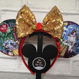 Stained glass Beauty and the Beast ears