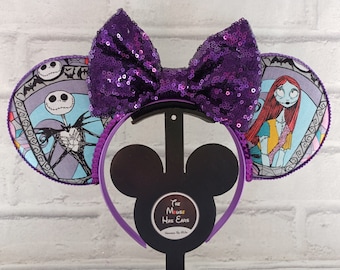 Orelhas de Jack e Sally Roxo ou Preto - Vitral