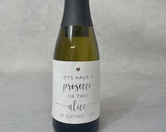 Personalized Mini Prosecco Bottle Labels: Hen Party Favors