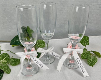 Personalized Wine Glass Name Ribbons: Party Place Settings
