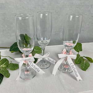 Personalised  Wine Glass Name Ribbons, Wine Glass Charms, Place settings, Custom Party Decoration Favours, Event Name Tag decal, Table Decor