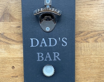 Personalized Wall Mounted Bottle Opener: Magnetic Home Bar Accessory