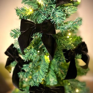 Luxe kerststrikken met clips | Handgemaakte kerstboomstrikken | Fluwelen strikken | Kerstversiering | Meerdere kleuren beschikbaar