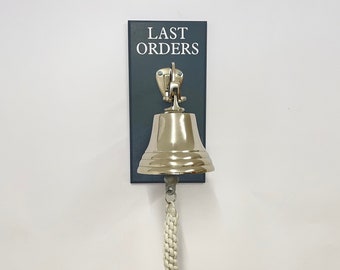 Customisable Last Orders Bell, perfect accessory for any home bar or man-cave, Beer lovers Christmas gift