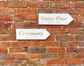 Personalised Wedding Direction Arrow | Custom Wedding Décor | Wooden Arrow For Wedding Ceremony, Dancefloor etc. | Directional Event Signs