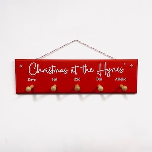 Personalised Christmas Stocking Holder | Family Christmas Stocking Hanger | Custom Stocking Holder