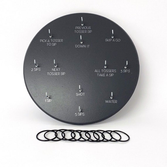 Handmade Wooden Drinking Ring Toss Game: Customizable Bar Game
