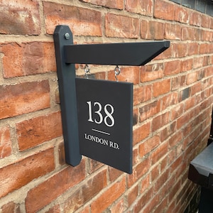 Customisable Hanging House sign, House number sign, new home gift, Christmas Gift for New Home Owners