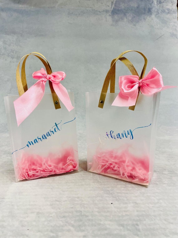 Personalized Party Favor Bags: Holographic Vinyl, Ribbon Shred