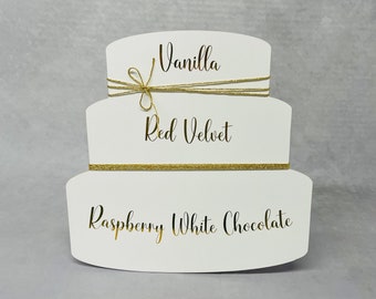 Customizable Wedding Cake Menu Sign: Tiered Cake Flavor Display