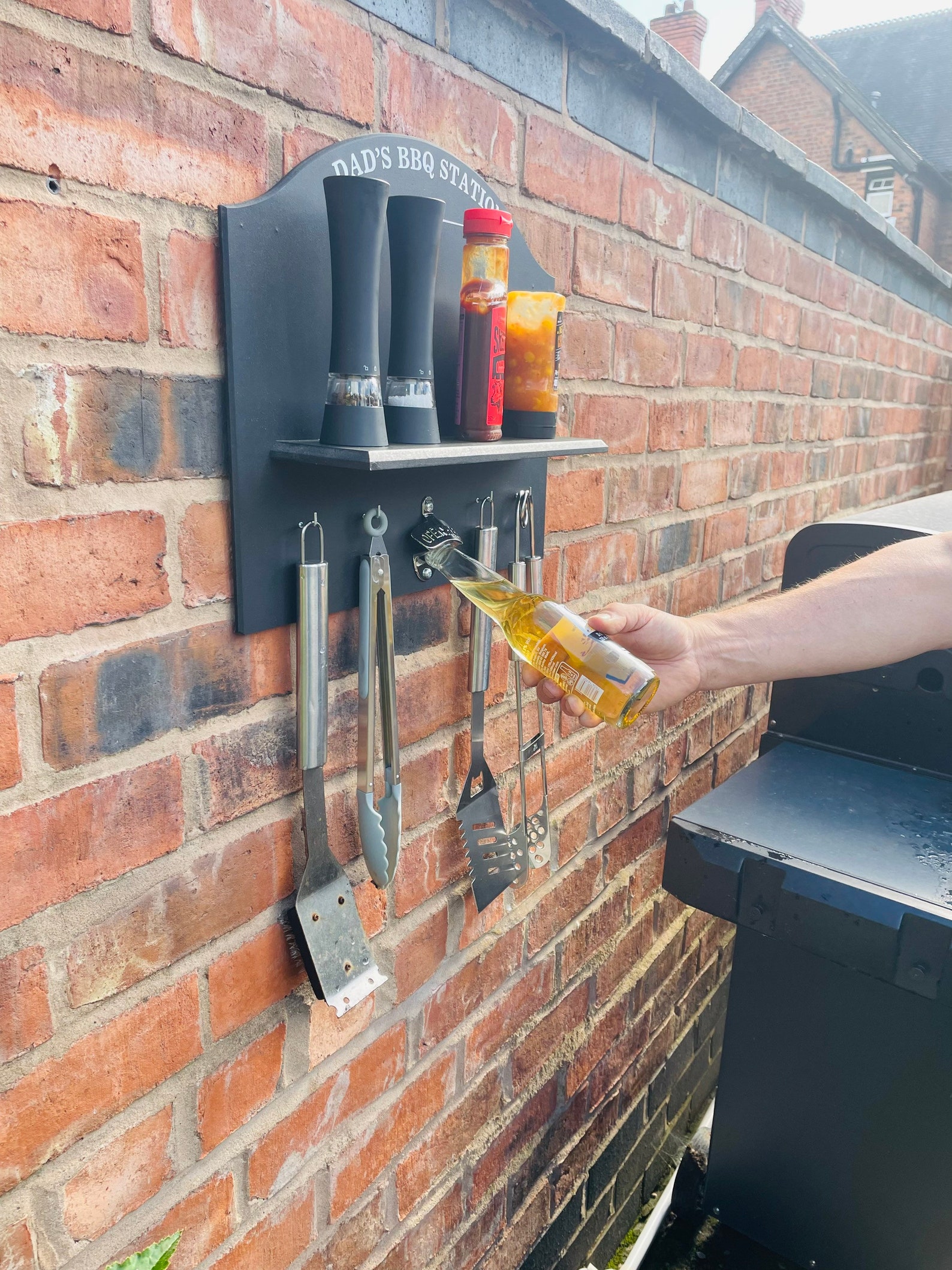 Customisable Bbq Tool Holder Sign With Shelf and Hooks. Bbq Etsy