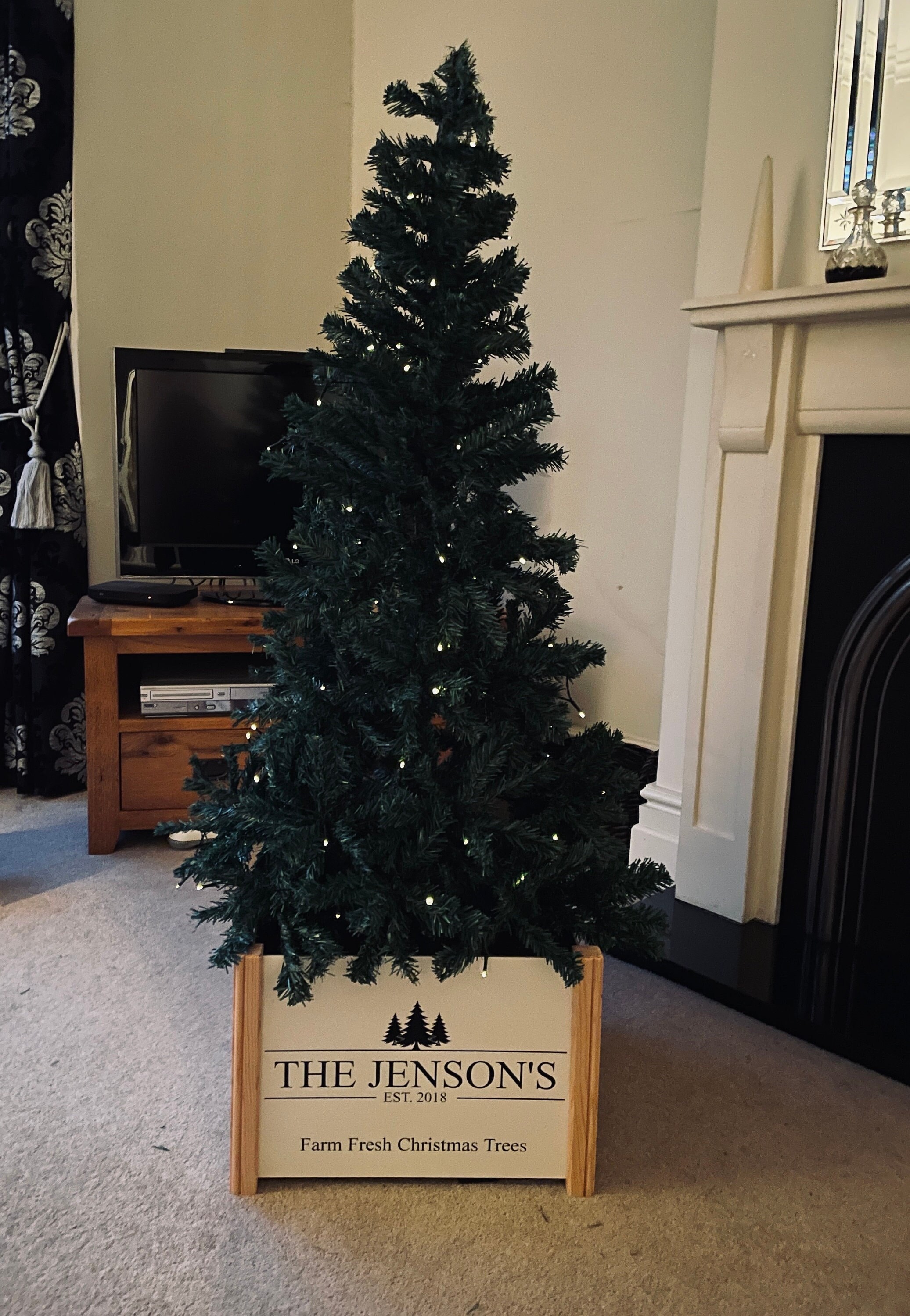Customizable Christmas Tree Stand Surround: Wooden Crate Box