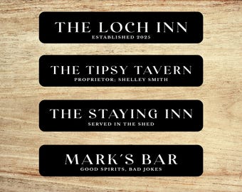Personalised Long Bar Runner | Custom Home Bar Mat | Funny Pub Name Gift for Him