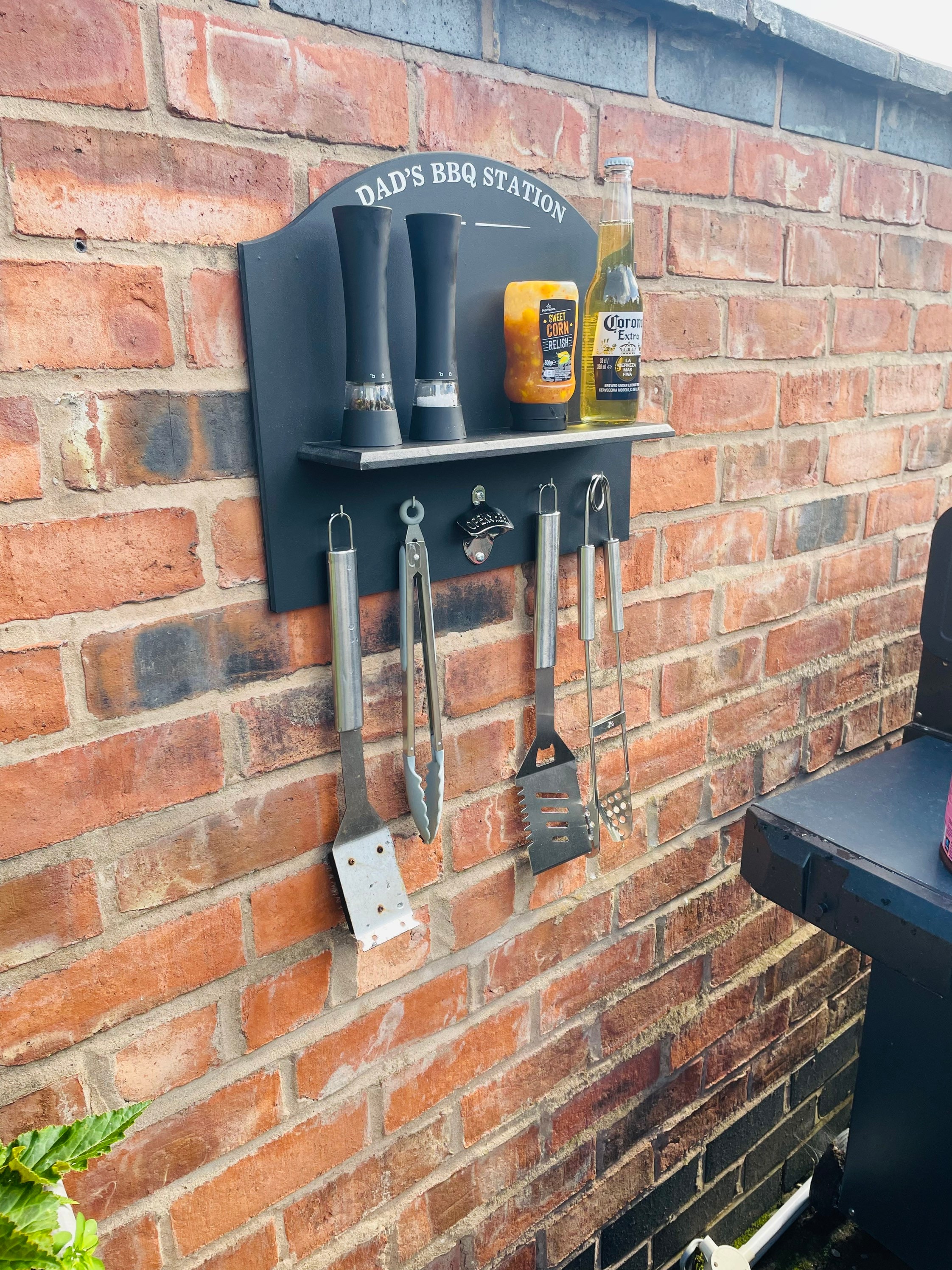 Customisable Bbq Tool Holder Sign With Shelf and Hooks. Bbq Tool Hanger. Bottle Opener. Bbq Gifts. Christmas Gifts for Him Grill Master Etsy
