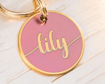 Medaglietta personalizzata per cani - Medaglietta identificativa per gatti personalizzata, in acciaio inossidabile resistente - Rosa, blu, verde,...