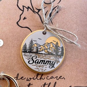 Custom Dog Tag Personalized Pet ID Tag Cat Collar Name Tag - Moon Luna Moth - Engraved on Stainless Steel, No tarnishing image 12
