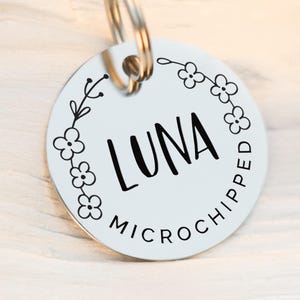 Custom dog tag Personalized pet ID tag Cat collar tag Engraved dog name tag Cute cat name tag Dog ID tag Gift for puppy kitten Microchipped