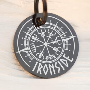 Personalized dog tag Dog ID tag Pet tag Engraved dog name tag Custom pet ID tag Cat ID tag Gif for puppy, kitten Viking Compass Vegvisir