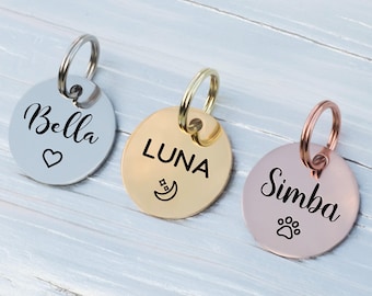 Custom dog tag Personalized pet ID tag, Cat collar tag, Engraved dog name tag, Cute cat name tag, Dog ID tag, Pet tag for puppy kitten