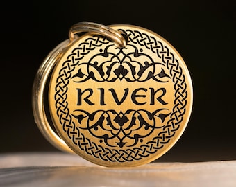 Custom Dog Tag - Dog Name Tag, Personalized Pet ID | Celtic Elven