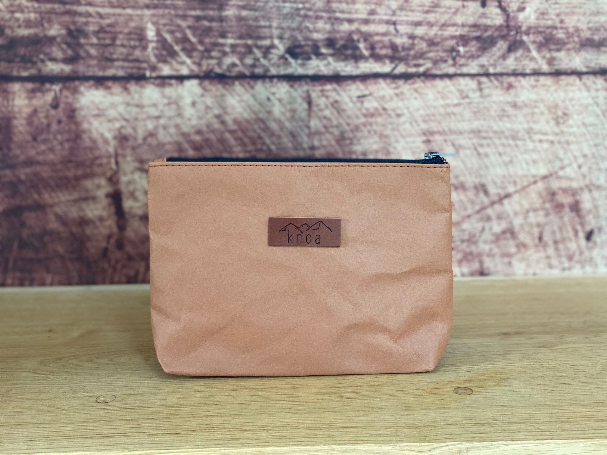 Knoa Wash Bag Natural Kraft Washable Paper Eco Friendly Vegan