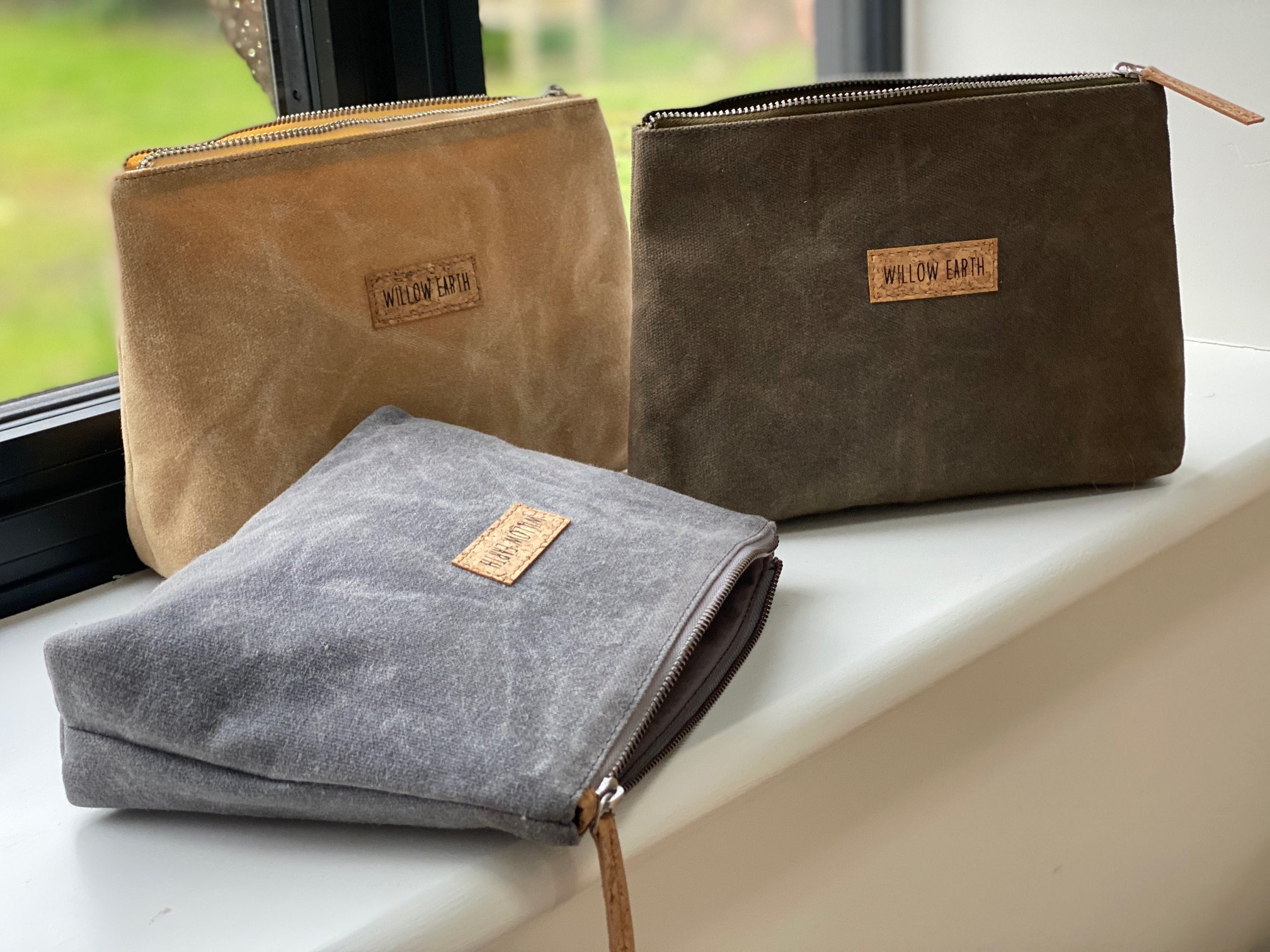 Pencil Case, Small Pouch, Pencil Pouch Made in Waxed Canvas 