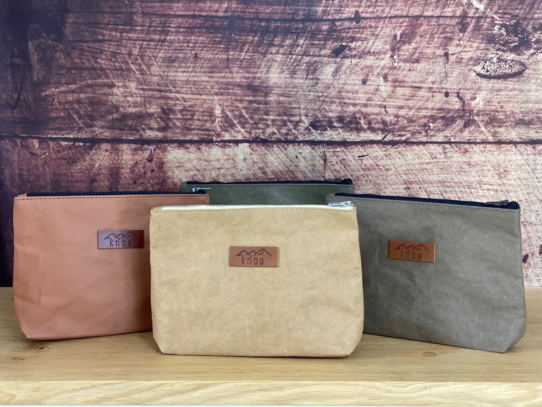 Knoa Wash Bag Natural Kraft Washable Paper Eco Friendly Vegan