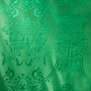 silk fabric &quot;Lucky Sign&quot; green