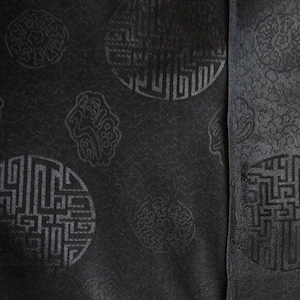Silk fabric &quot;Glück&quot; Black - Sold by the meter