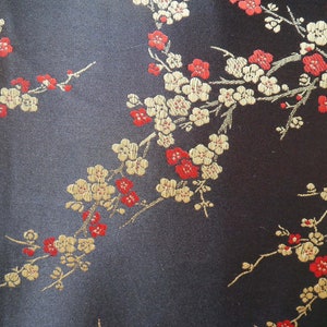 Cherry blossom black gold red Jaquard fabric by the meter China 90 cm wide dress fabric decorative fabric