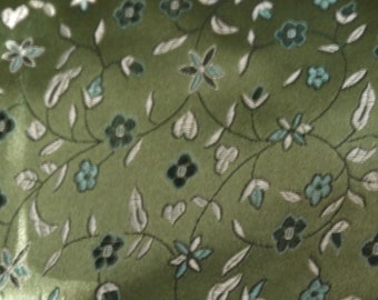 Fabric brocade flowers green by the meter China 74 cm wide dress fabric decorative fabric