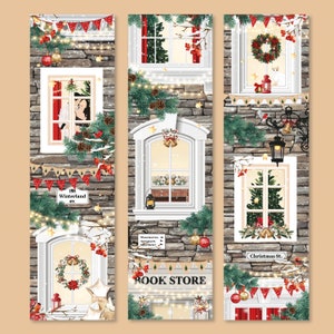 Marque Page Bookstore de Noël, papeterie, illustration, marque-pages, lecture, france, cadeau, à offrir, livres