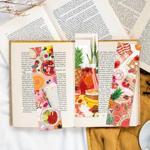 Set mit sommerlichen Gourmet-Lesezeichen, Schreibwaren, Illustrationen, Lesezeichen, Lesematerial, Frankreich, Geschenk unter 10 Euro