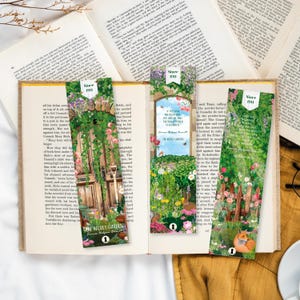 Secret Garden Lesezeichen Set - Botanisches Briefpapier, Leseaccessoire, Geschenkidee für Buchliebhaber