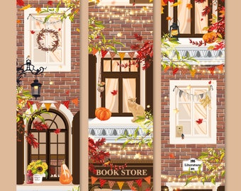 Lot de Marque Pages Fall Bookstore, papeterie, illustration, marque-pages, lecture, france, idée cadeau, livres