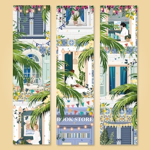 Buchhandlung Sommer Lesezeichen Set - Literarisches Briefpapier, Leseaccessoire, Sommer Geschenkidee