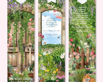 Marque Pages Jardin Secret, papeterie, illustration, marque-pages, lecture, france, cadeau pour un lecteur, à offrir, livres