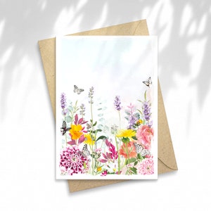 Illustration Pink Blooming, carte à offrir, carte postale, Papeterie, illustration, carte à message, idée cadeau