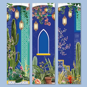 Majorelle Garden Bookmark Set - Botanical Stationery, Reading Accessory, Gift Idea Inspired by Nature and Travel